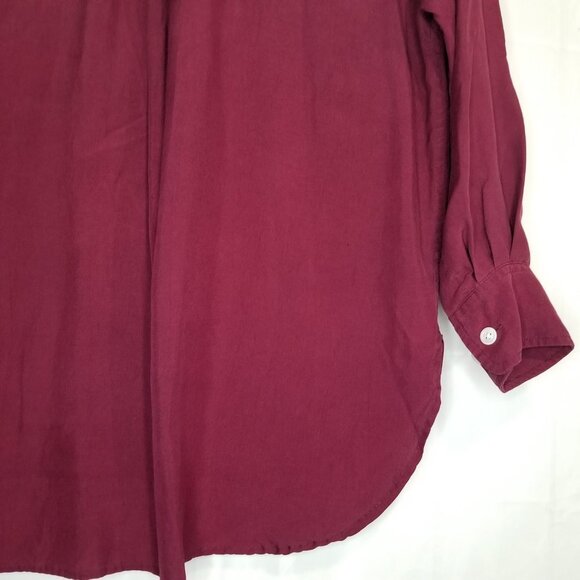VINTAGE Banana Republic Silk Button Down Shirt wine S Safari & Travel Clothing - Picture 4 of 10